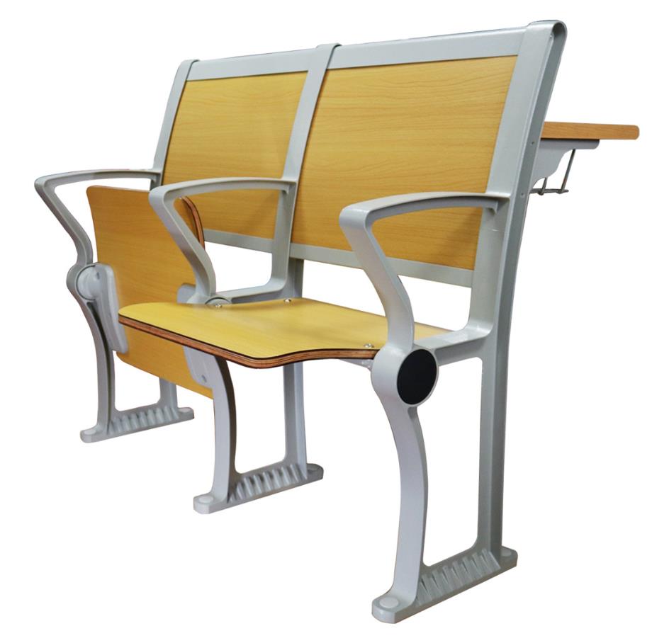 课桌椅学生阶梯教室排椅铝合金多层板带书写板颜色可选